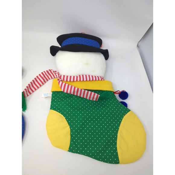 2 vintage Well Made Toy Happiness Aid Christmas Stocking Santa frosty snowman - Picture 6 of 6